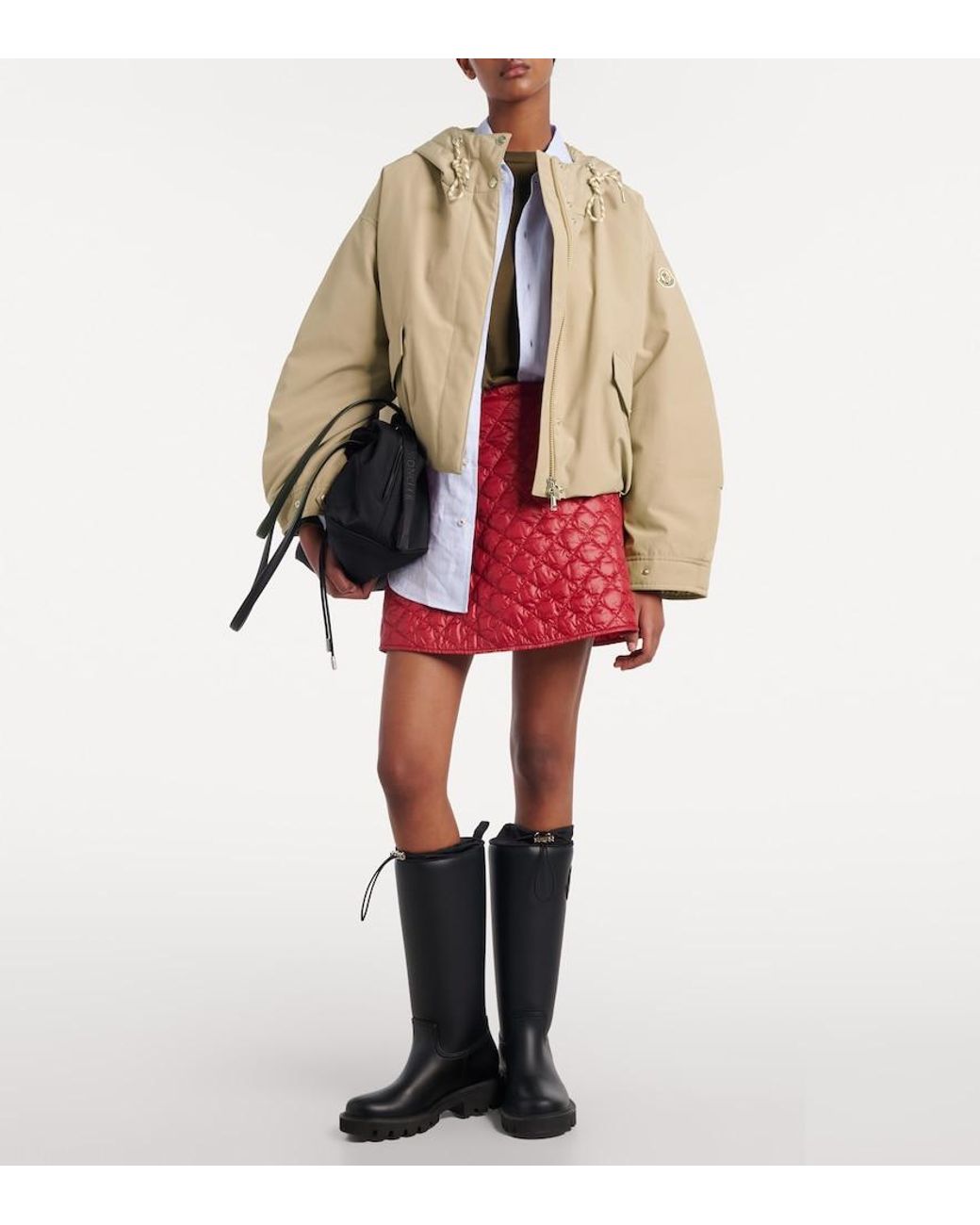 Moncler Natural Eucalyptus Cropped Down Jacket