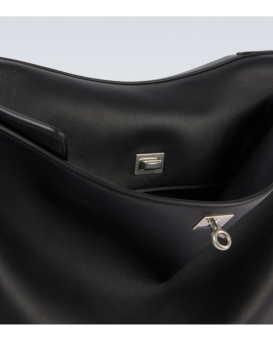 Balenciaga Black Rodeo Leather Messenger Bag for men
