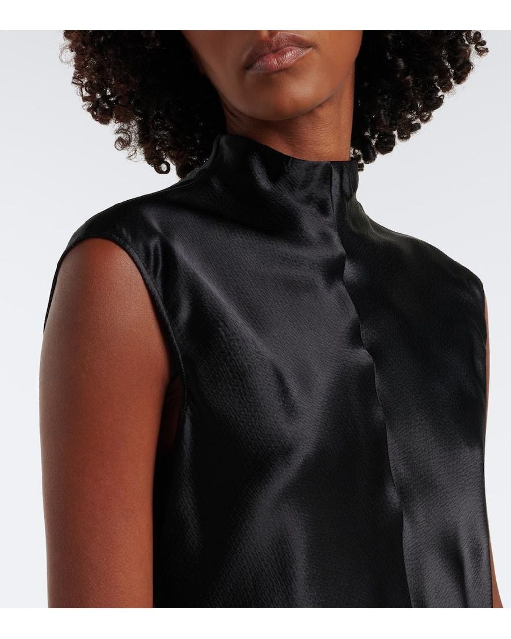FFORME Black Rhea Satin Top