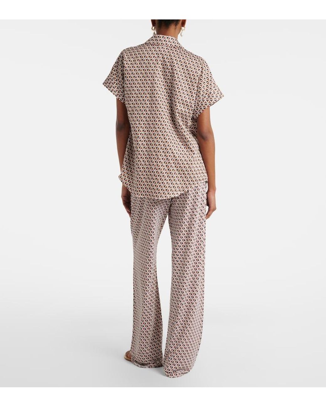 Max Mara Multicolor Abate Printed Wide-Leg Pants