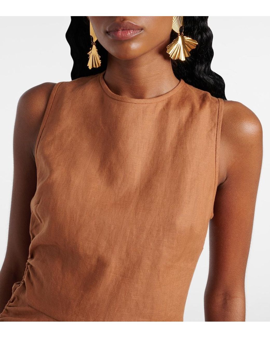 Sir Brown D'Orsay Linen Minidress
