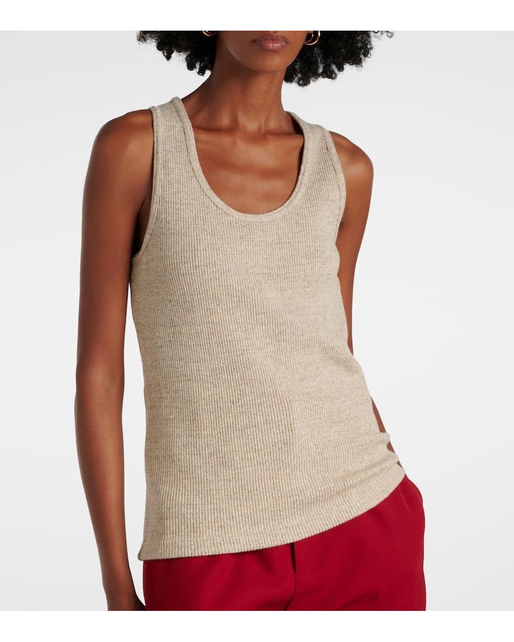 Bottega Veneta Natural Cotton Tank Top