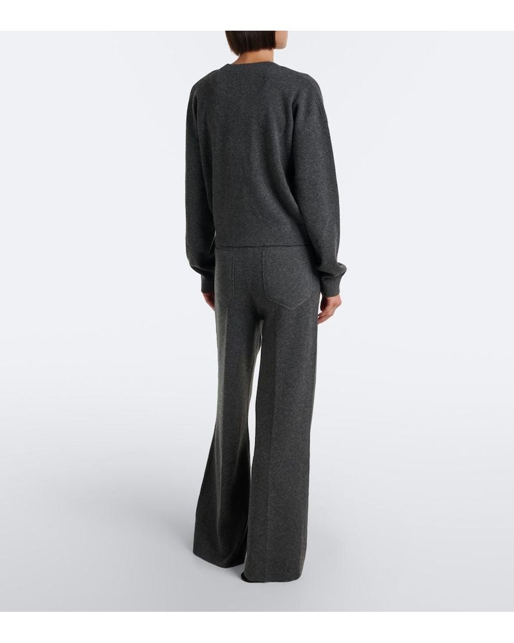 Victoria Beckham Gray Wool And Cashmere Sweatpants
