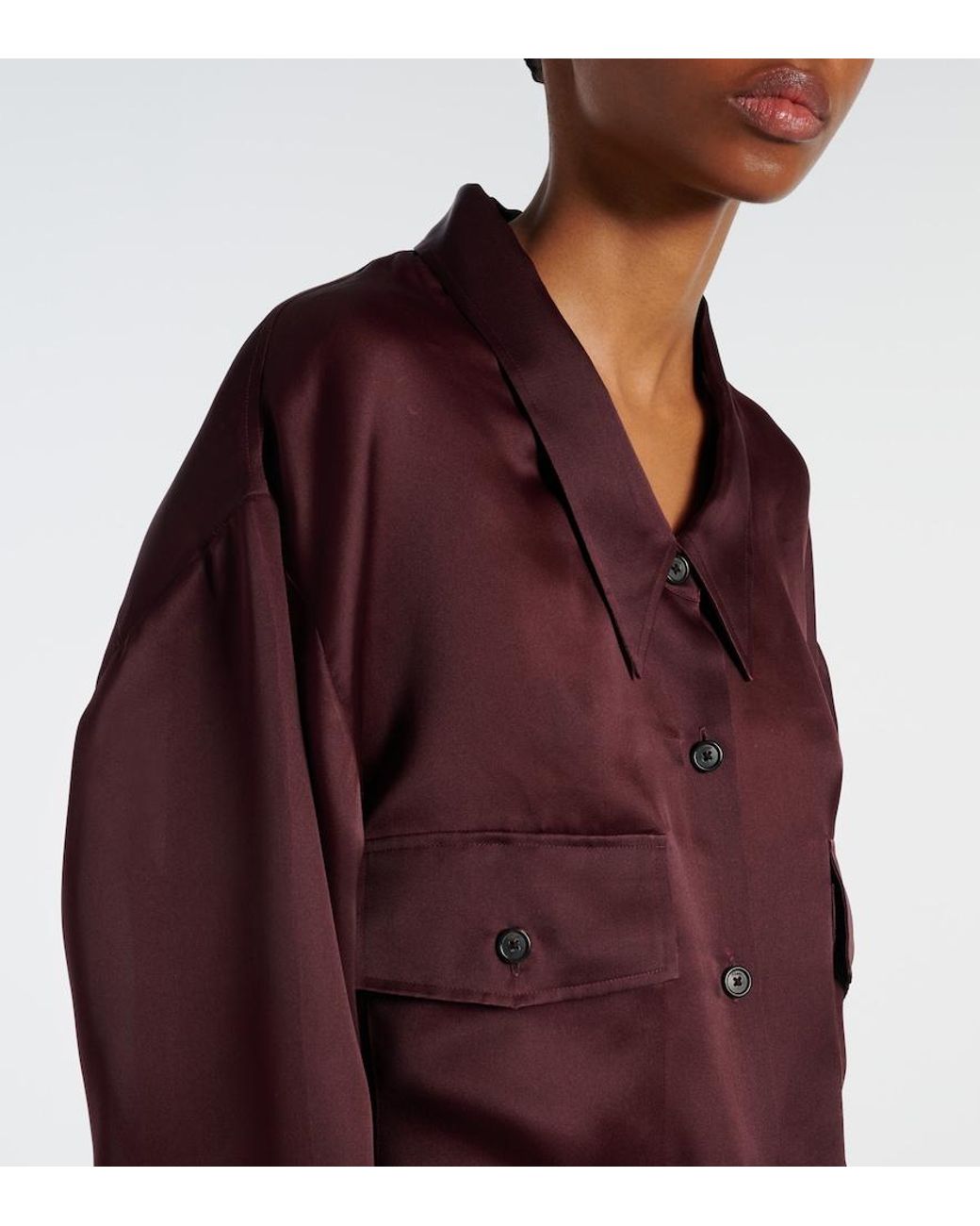 Khaite Purple Matteo Silk Shirt