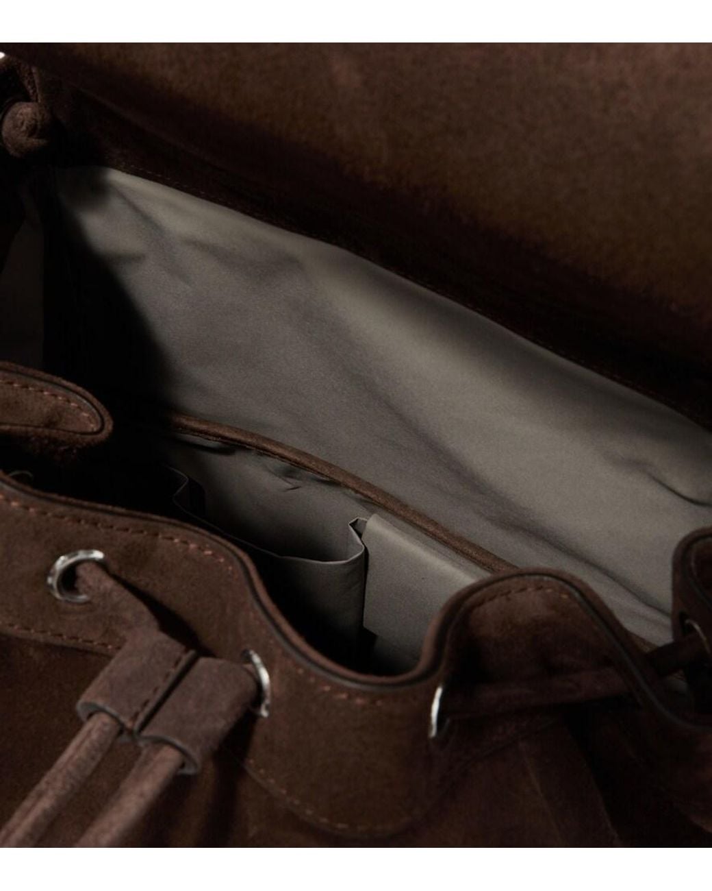 Brunello Cucinelli Brown Suede Backpack for men