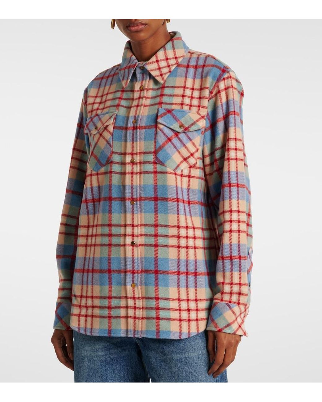 God's True Cashmere Multicolor Al's Run Plaid Cashmere Shirt