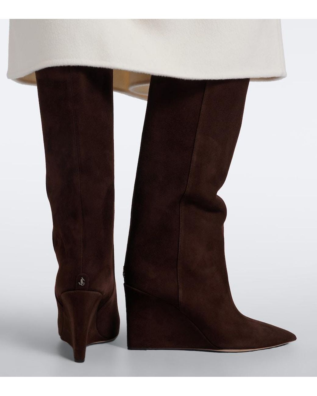 Jimmy Choo Brown Blake Suede Wedge Knee-High Boots