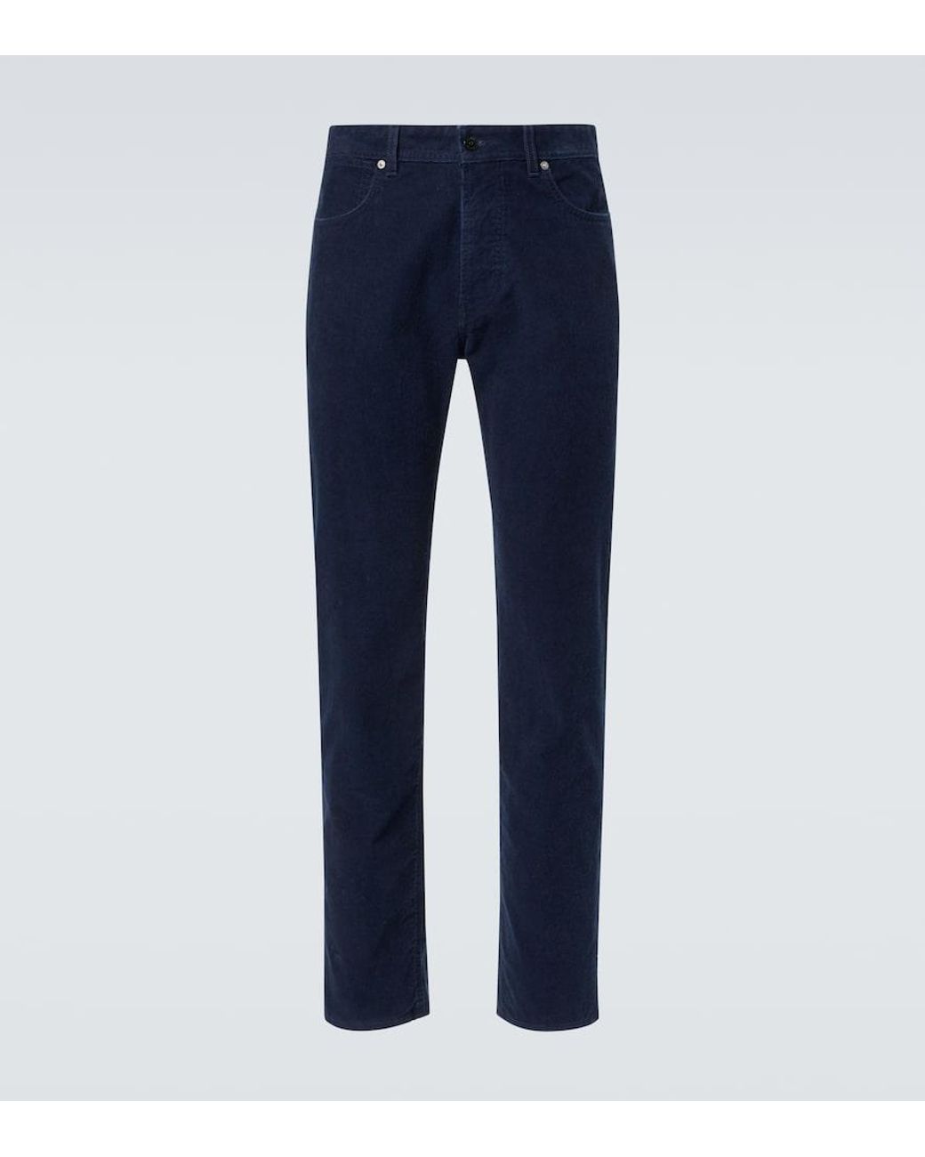 Stone Island Blue Mid-Rise Cotton Corduroy Slim Jeans for men