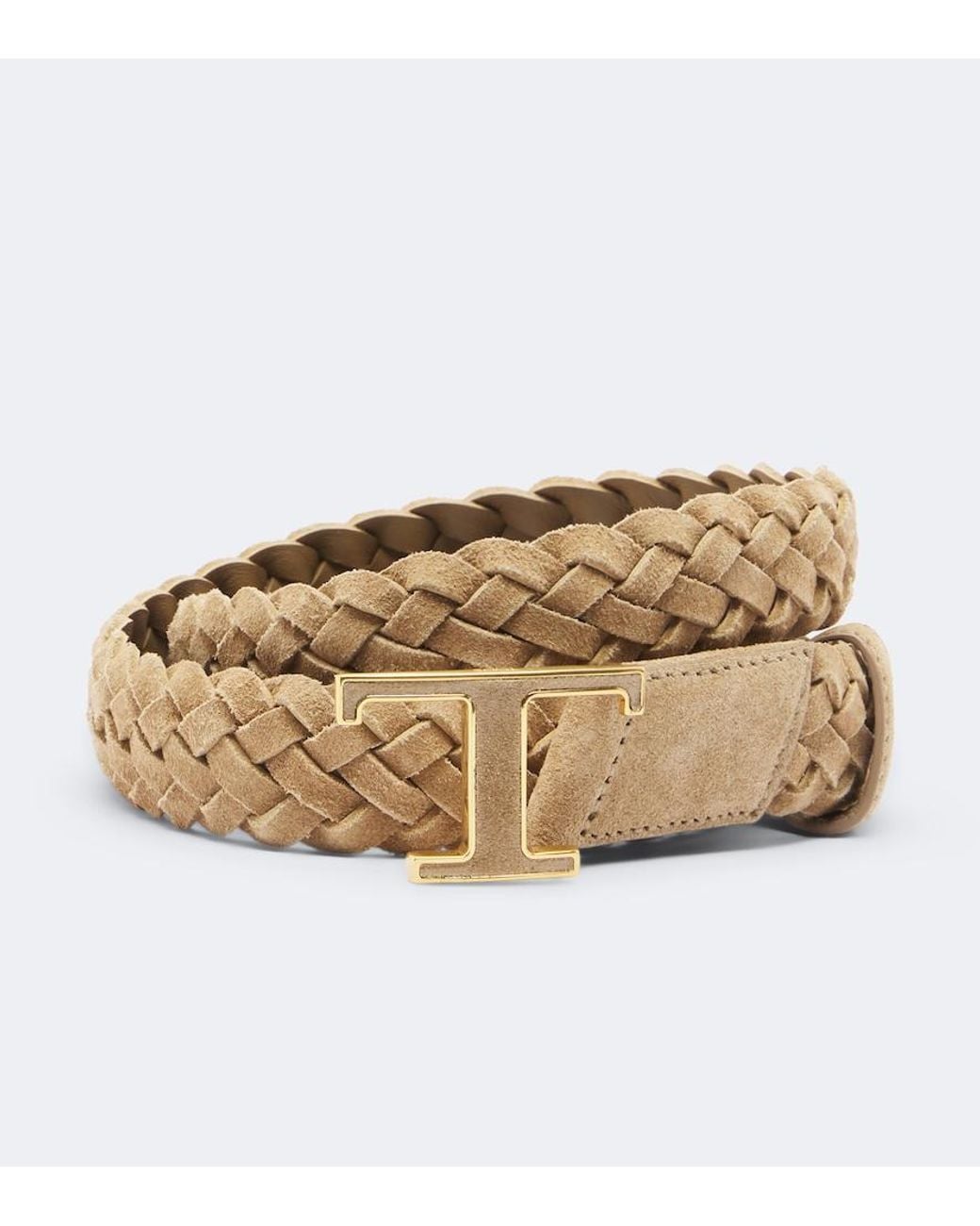 Tod's Natural T Timeless Braided Suede Belt