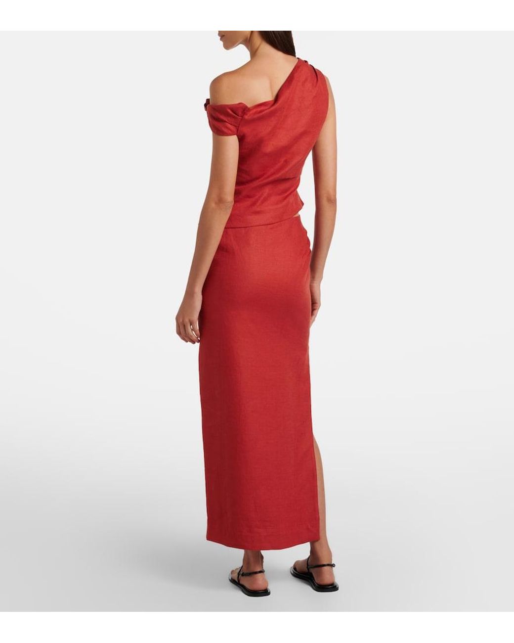 Sir Red Linen Maxi Skirt