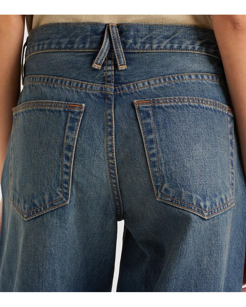 SLVRLAKE Denim Blue Tess Faded Wide-Leg Jeans
