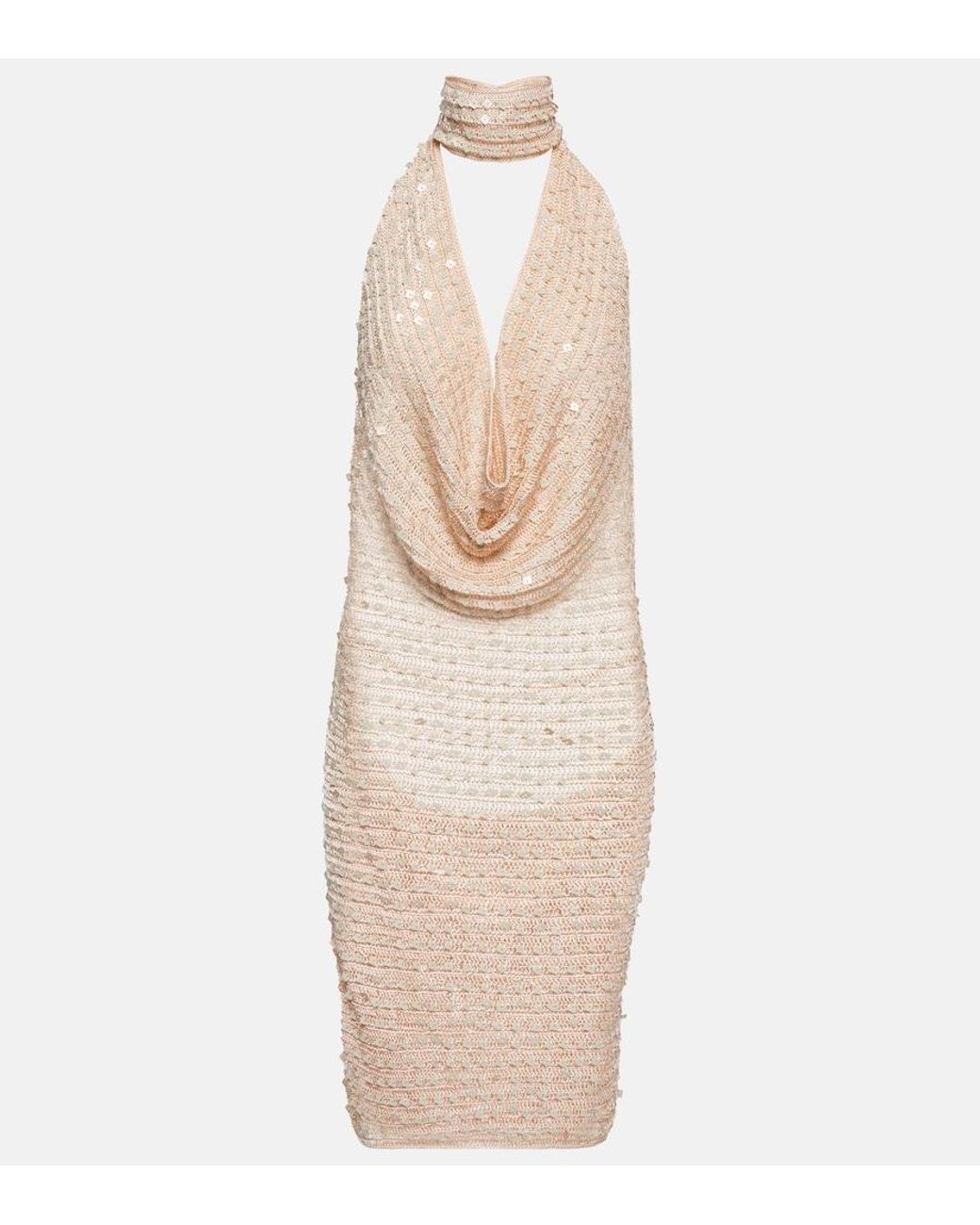 AYA MUSE Natural Tipo Sequined Minidress