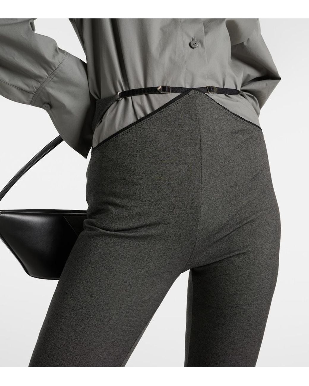 The Attico Blue Cutout Jersey Flared Pants