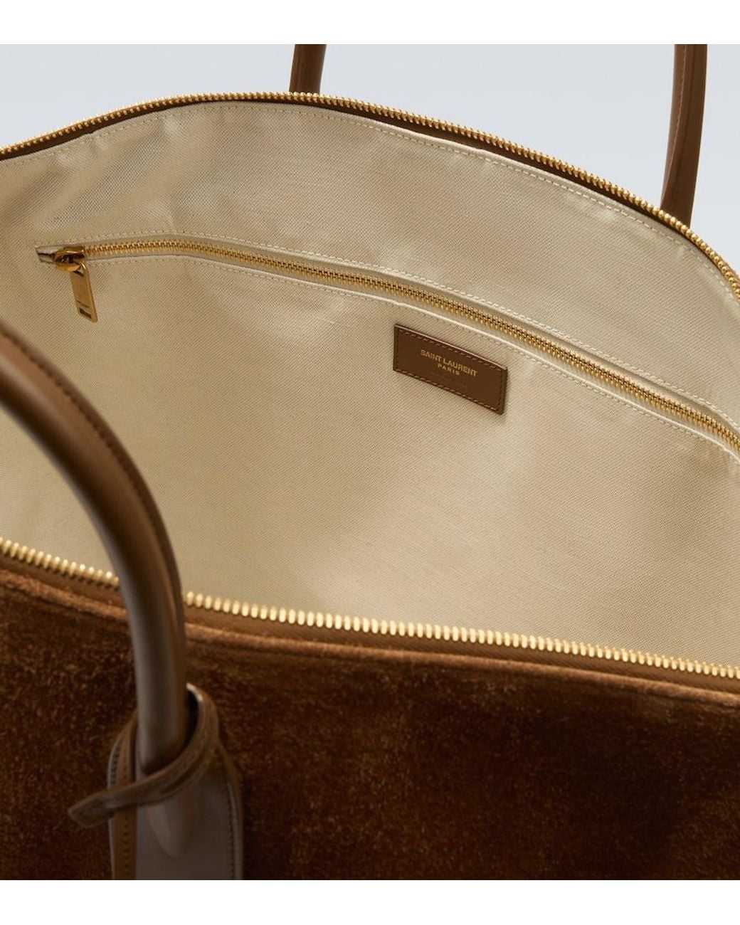 Saint Laurent Brown Suede Duffel Bag for men