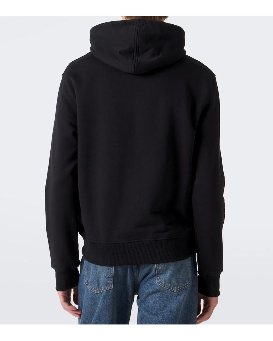 AMI Blue Ami De Cour Cotton Jersey Hoodie for men