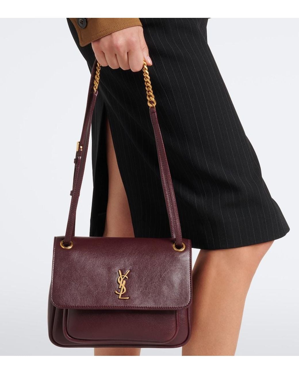 Saint Laurent Purple Niki Cassandre Leather Shoulder Bag