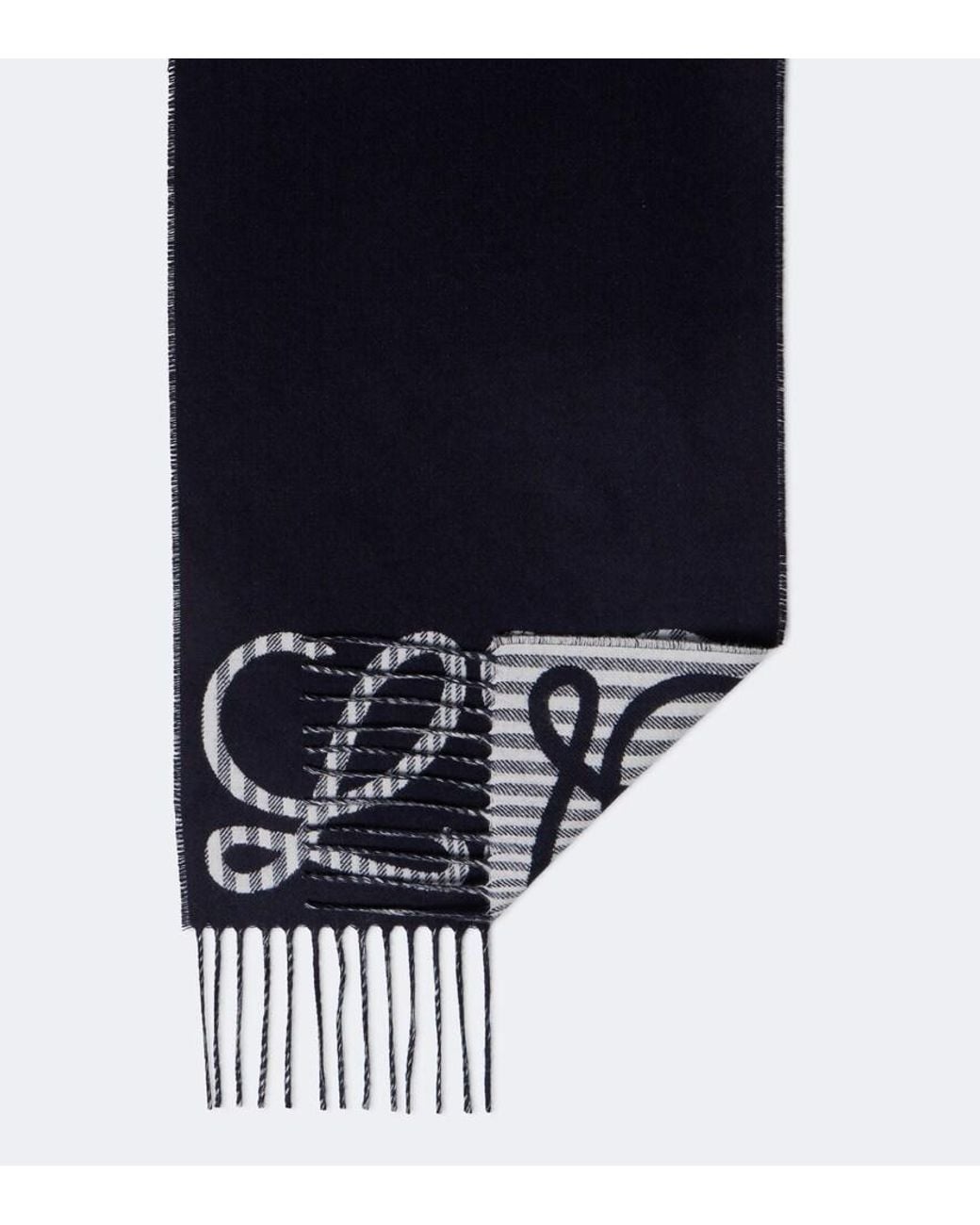 Loewe Blue Double L Jacquard Silk And Cashmere Scarf