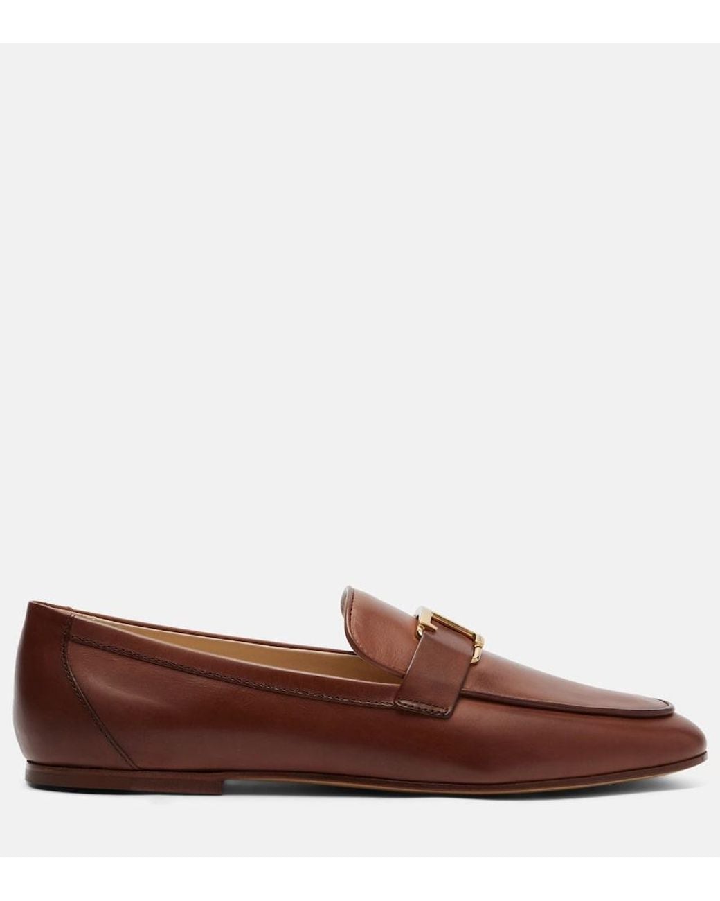 Tod's Brown T Timeless Leather Loafers