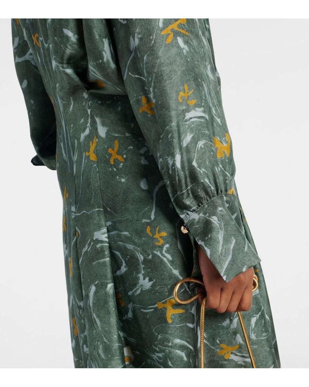 Altuzarra Green Felicia Studded Silk Maxi Dress
