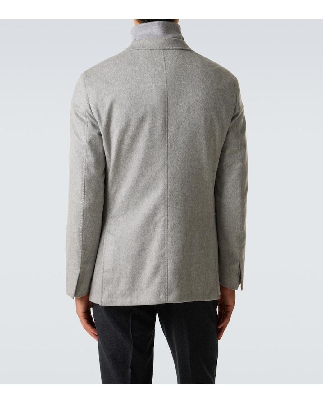 Zegna Gray Layered Cashmere Blazer for men