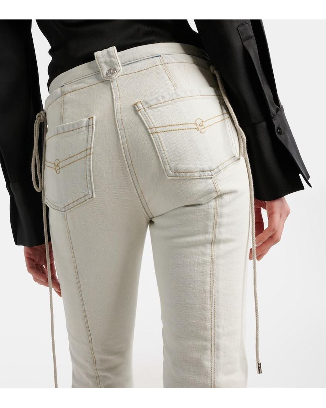 Blumarine White Mid-Rise Slim Jeans