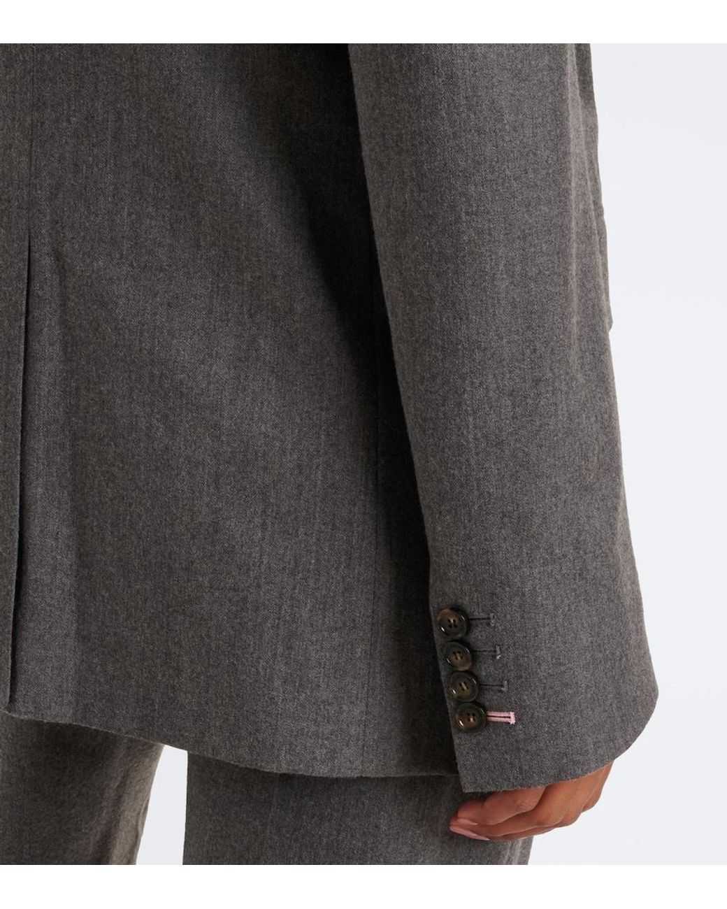 Stella McCartney Gray Double-Breasted Wool Blazer