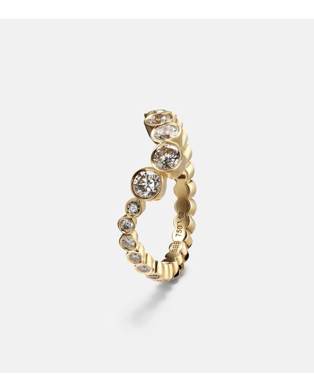 Sophie Bille Brahe White Ensemble Ocean 18Kt Ring With Diamonds