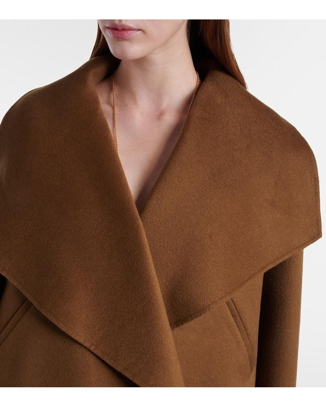 Totême Brown Signature Cropped Wool Double Jacket