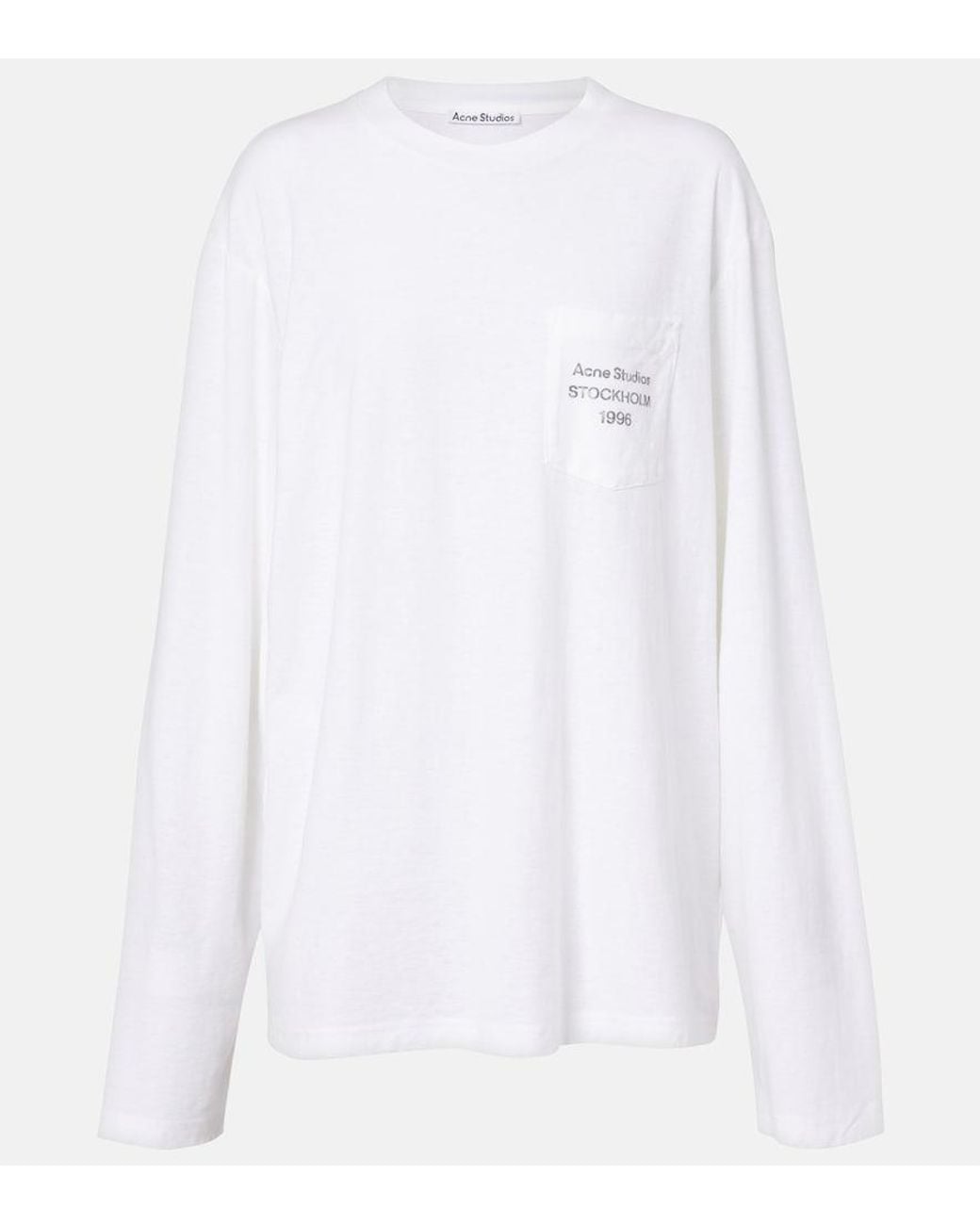 Acne White Edden Oversized Cotton-Blend T-Shirt