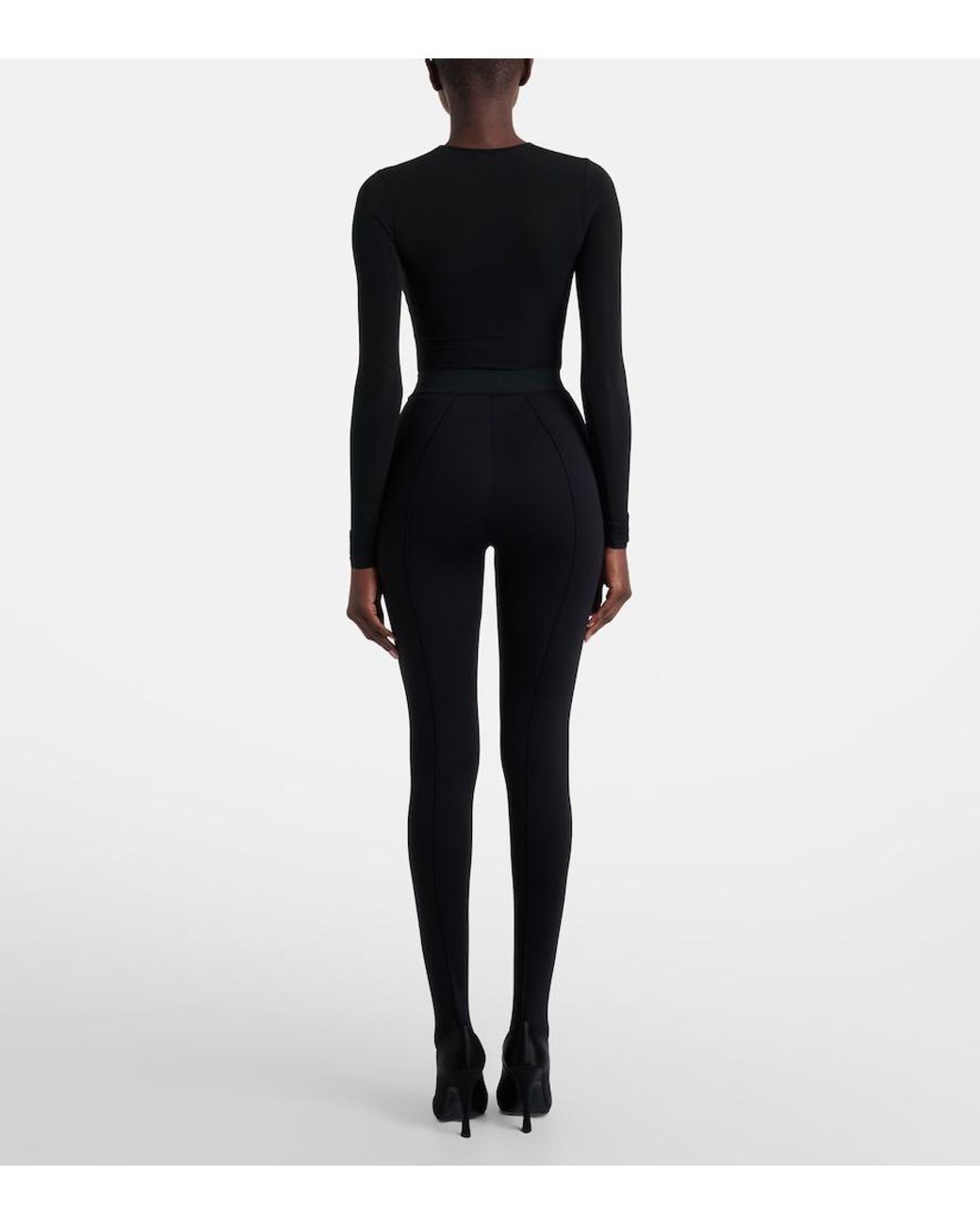 Wardrobe NYC Blue High-Rise Stirrup Leggings