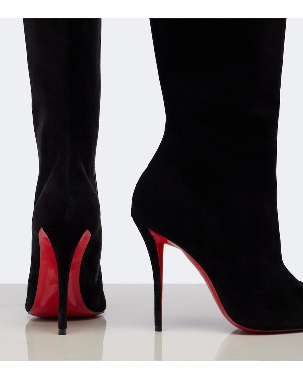 Christian Louboutin Black Miss Z Suede Knee-High Boots