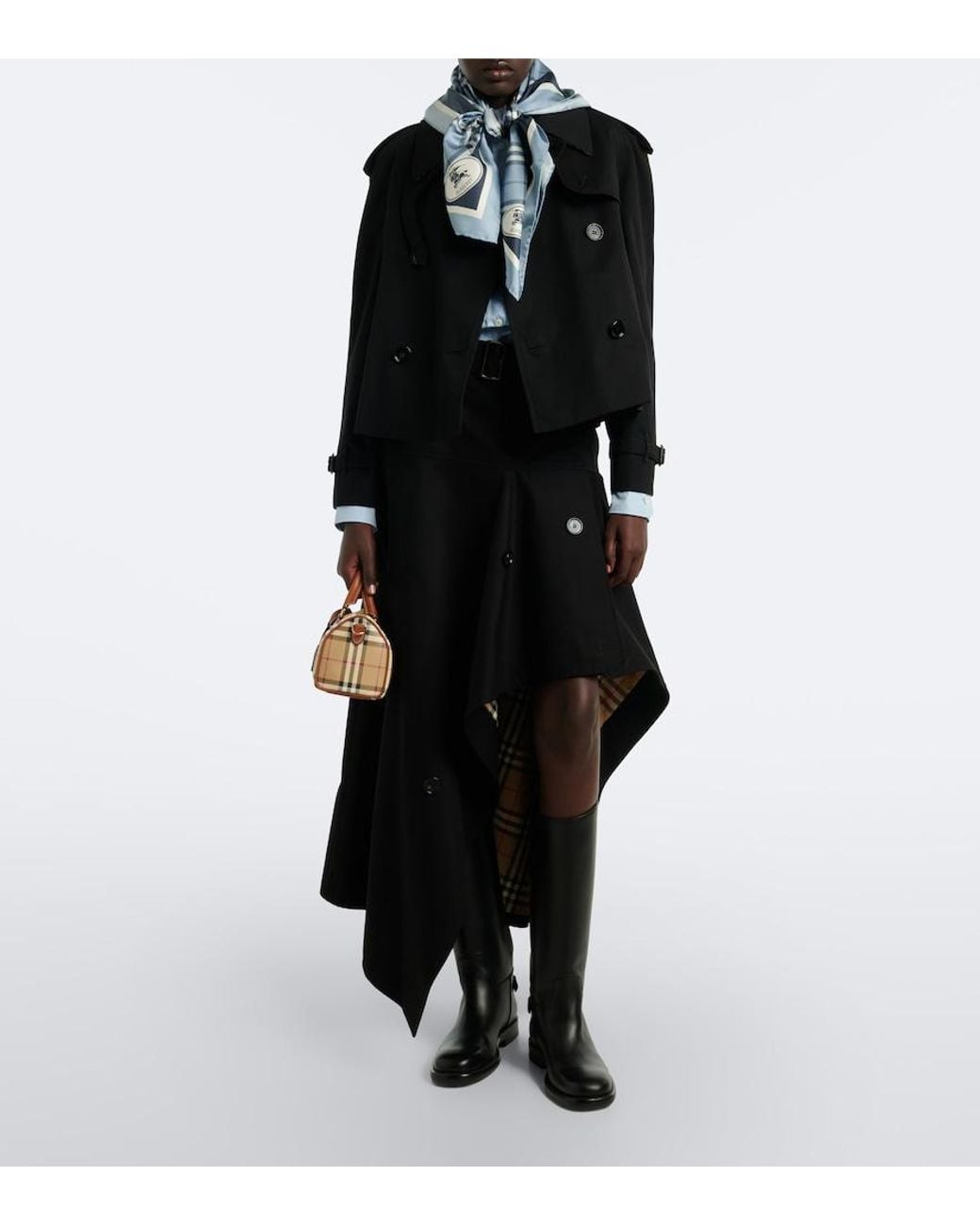 Burberry Black Double-Breasted Cotton Gabardine Jacket