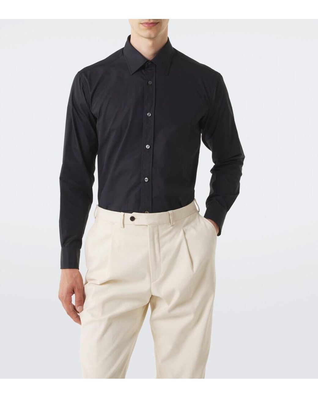 Charvet Blue Cotton Poplin Shirt for men