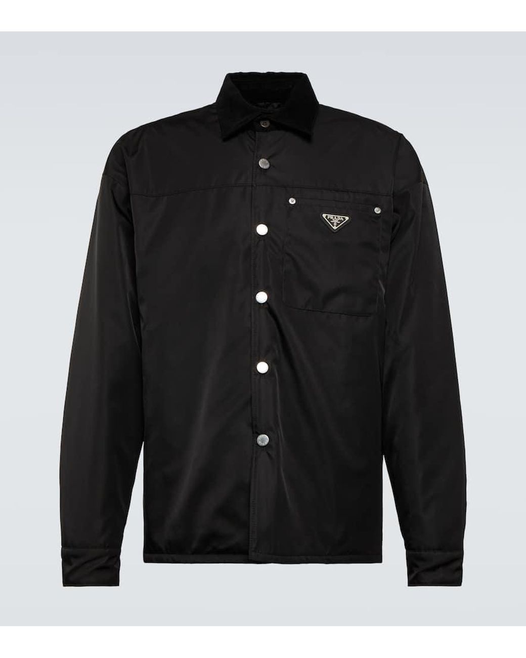 Prada Re-Nylon Padded Overshirt in Black for Men | Lyst Canada