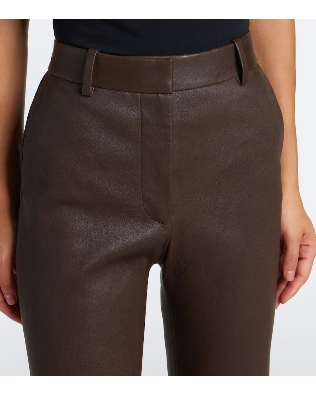 Joseph Gray Tarifa Leather Flared Pants