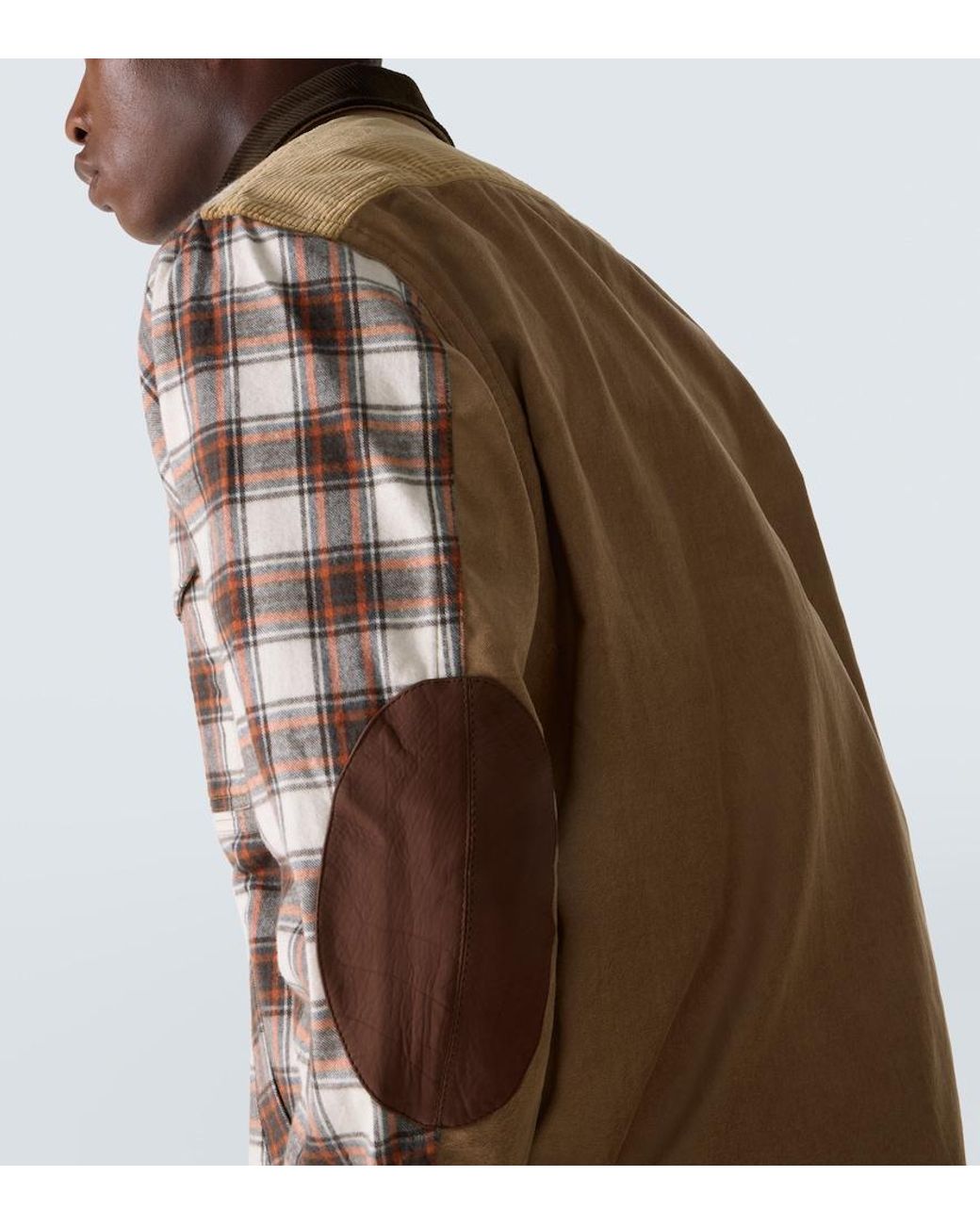 Junya Watanabe Brown Checked Cotton Flannel Jacket for men