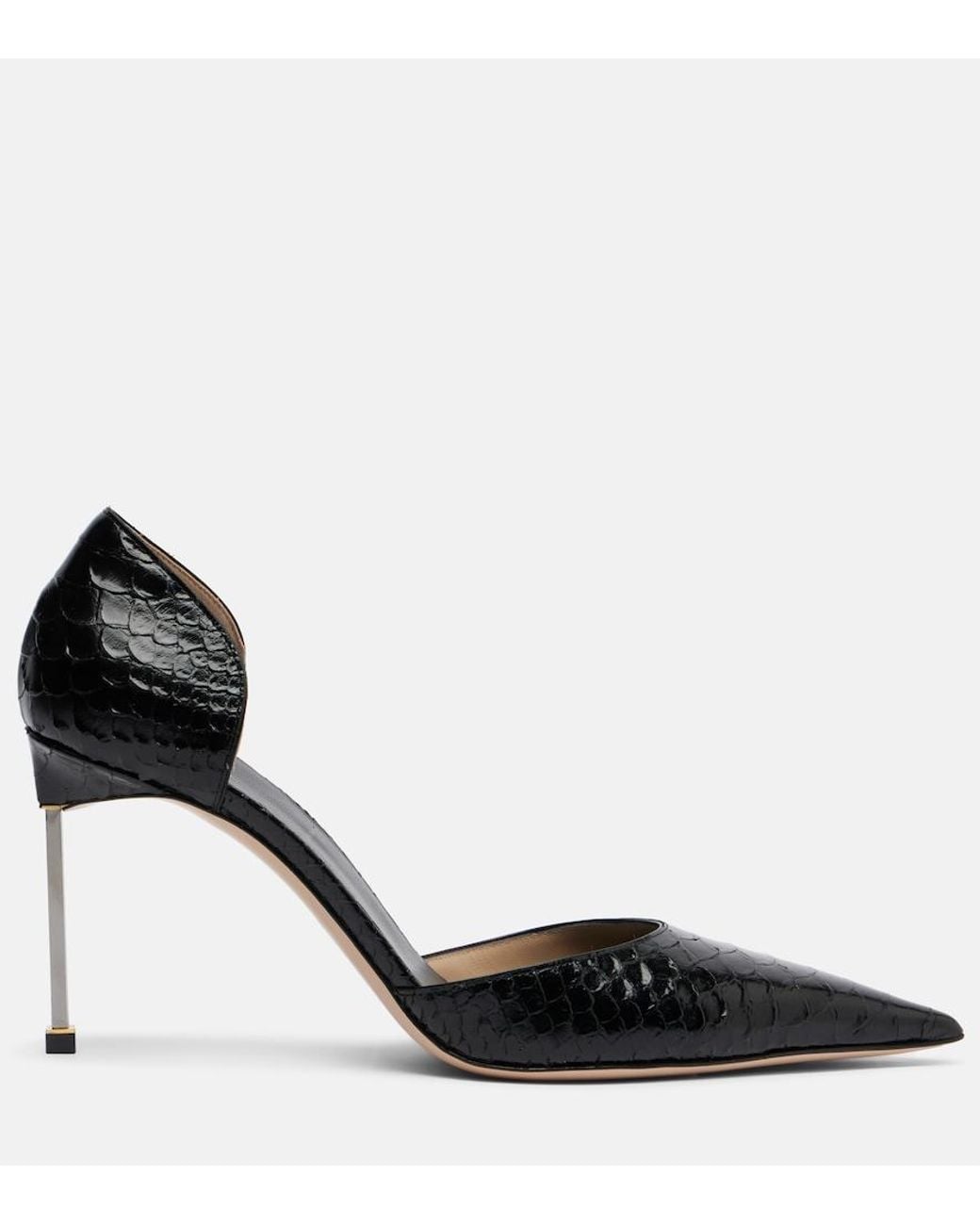 Tom Ford Black Spire Snake-Effect Leather Pumps