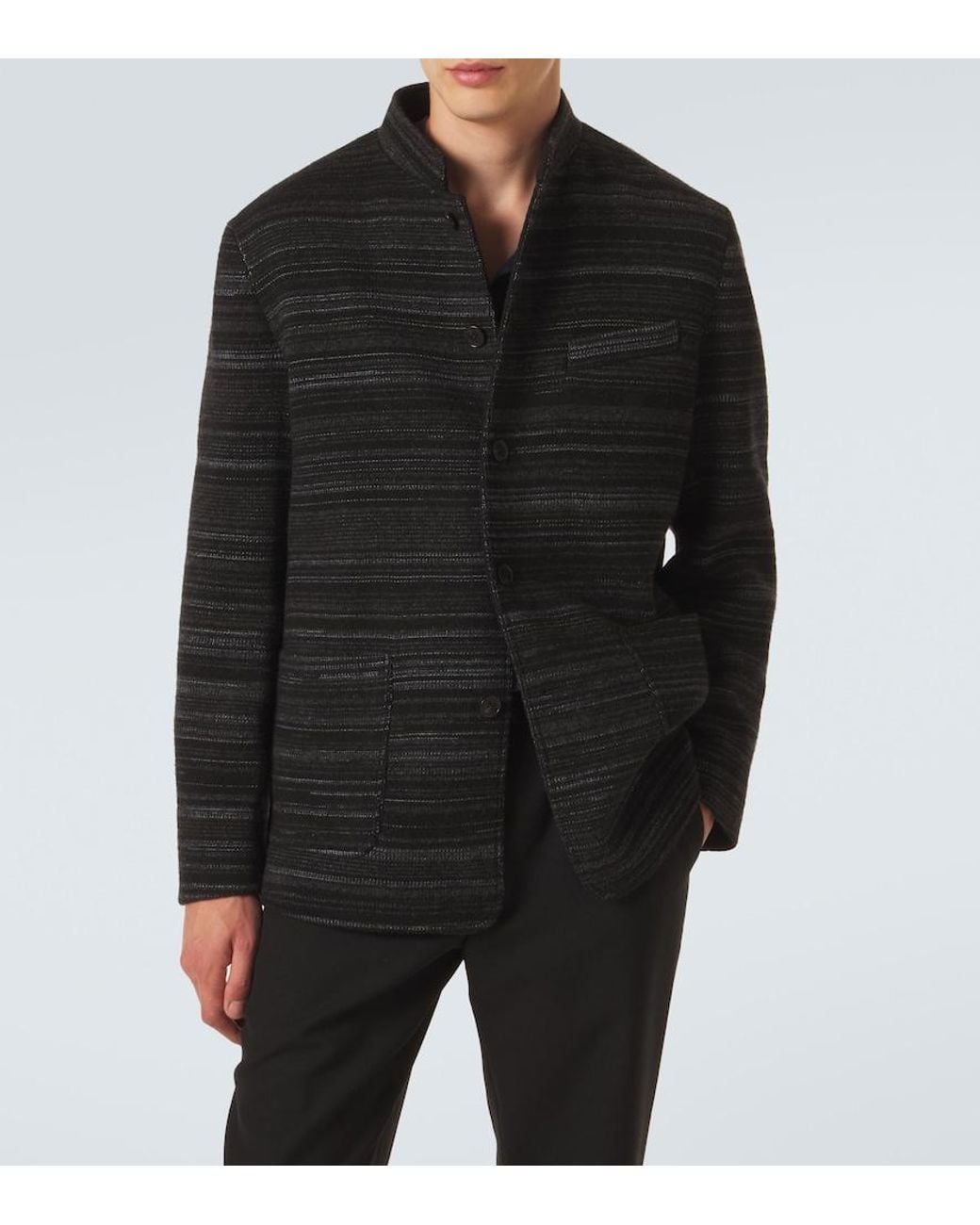 Missoni Blue Space-Dyed Wool-Blend Jacket for men