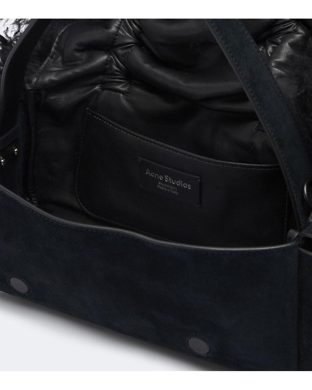 Acne Black Multipocket Suede Shoulder Bag