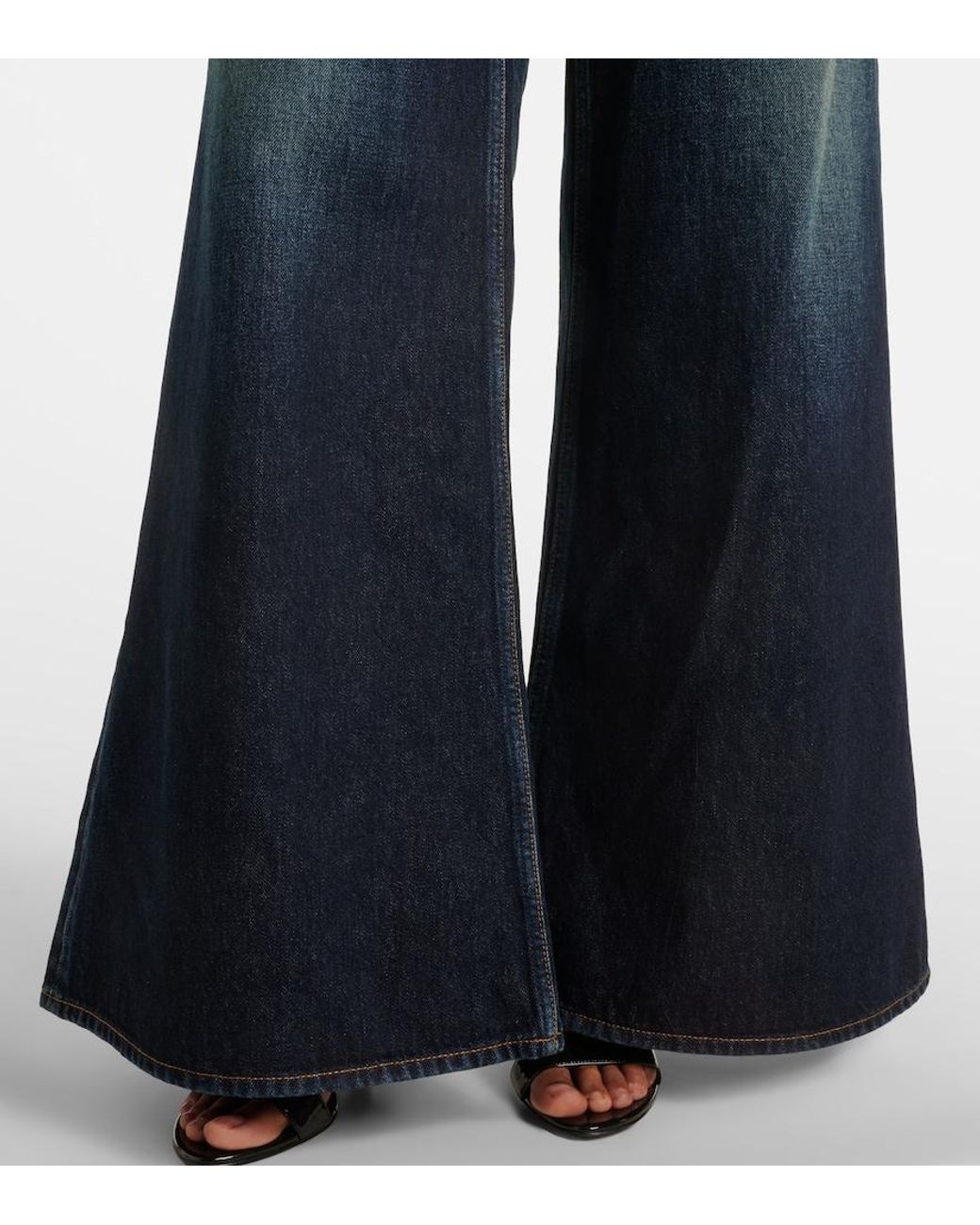 Alaïa Blue Faded Wide-Leg Jeans