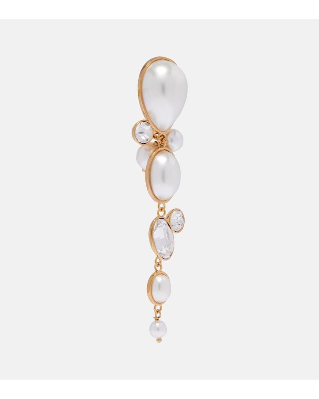 Oscar de la Renta Metallic Embellished Clip-On Earrings