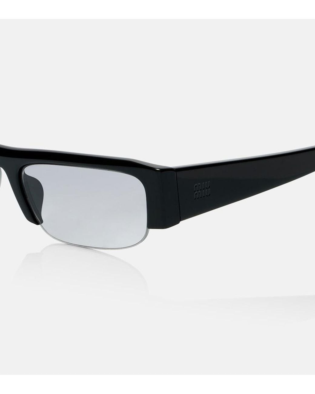 Miu Miu Black Rectangular Sunglasses