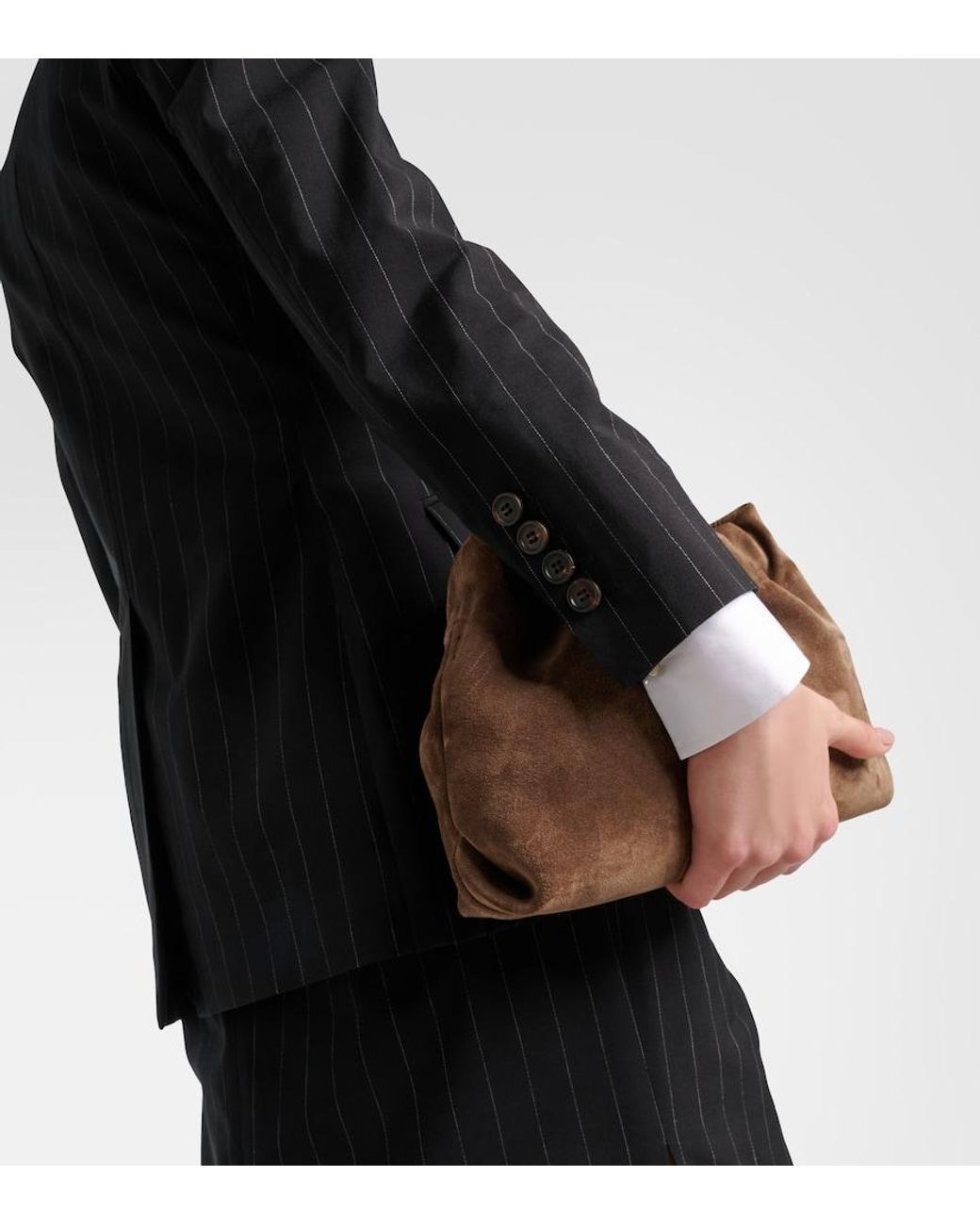 Brunello Cucinelli Black Pinstripe-Pattern Blazer