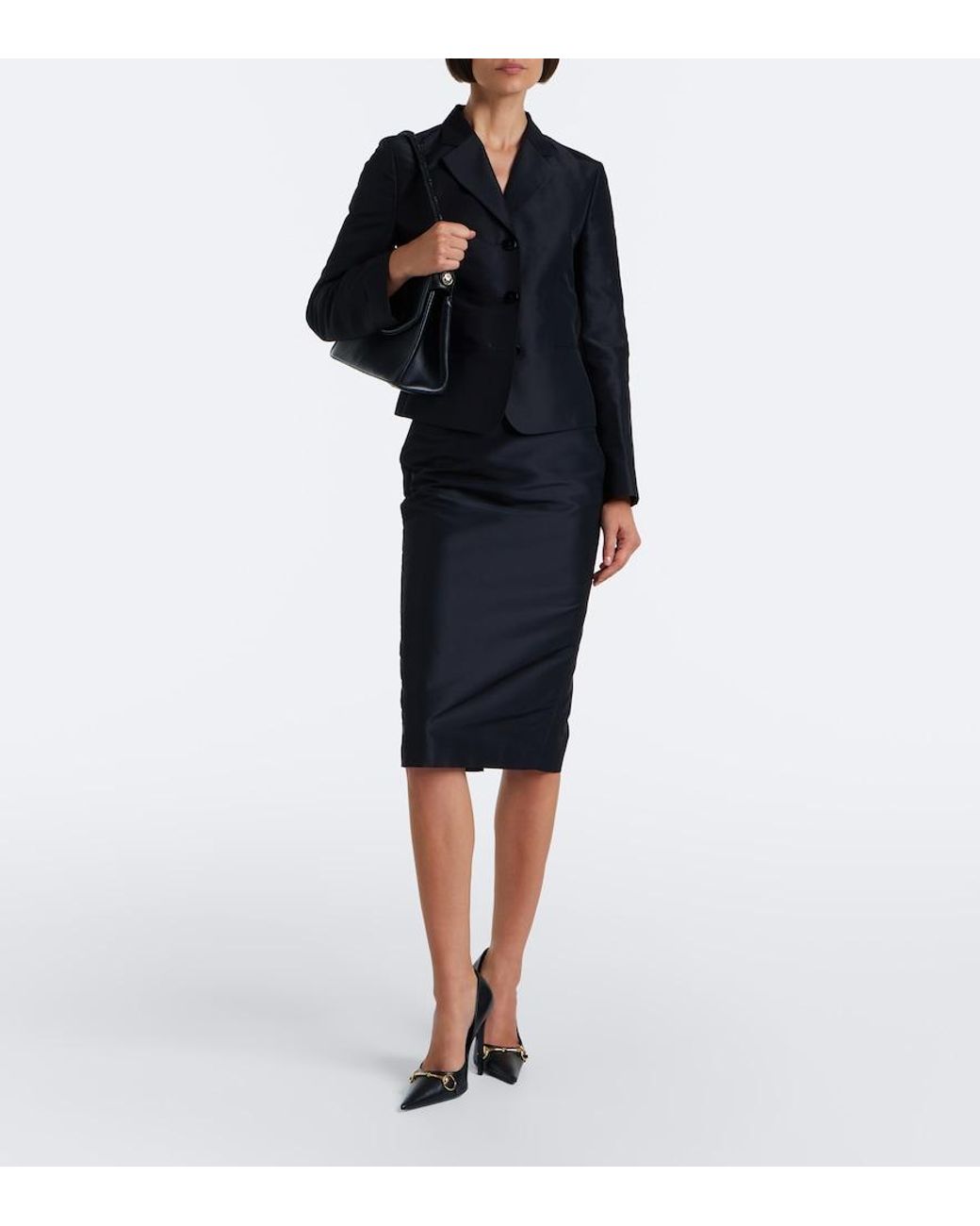 Gucci Black Silk Faille Jacket