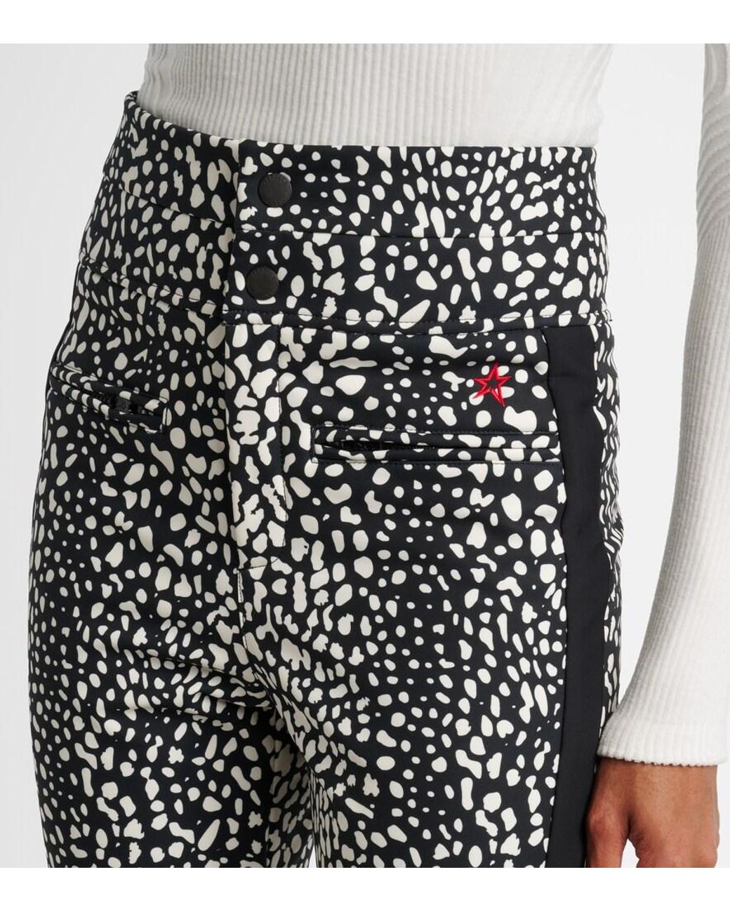 Perfect Moment Black Aurora Leopard-Print Flared Ski Pants