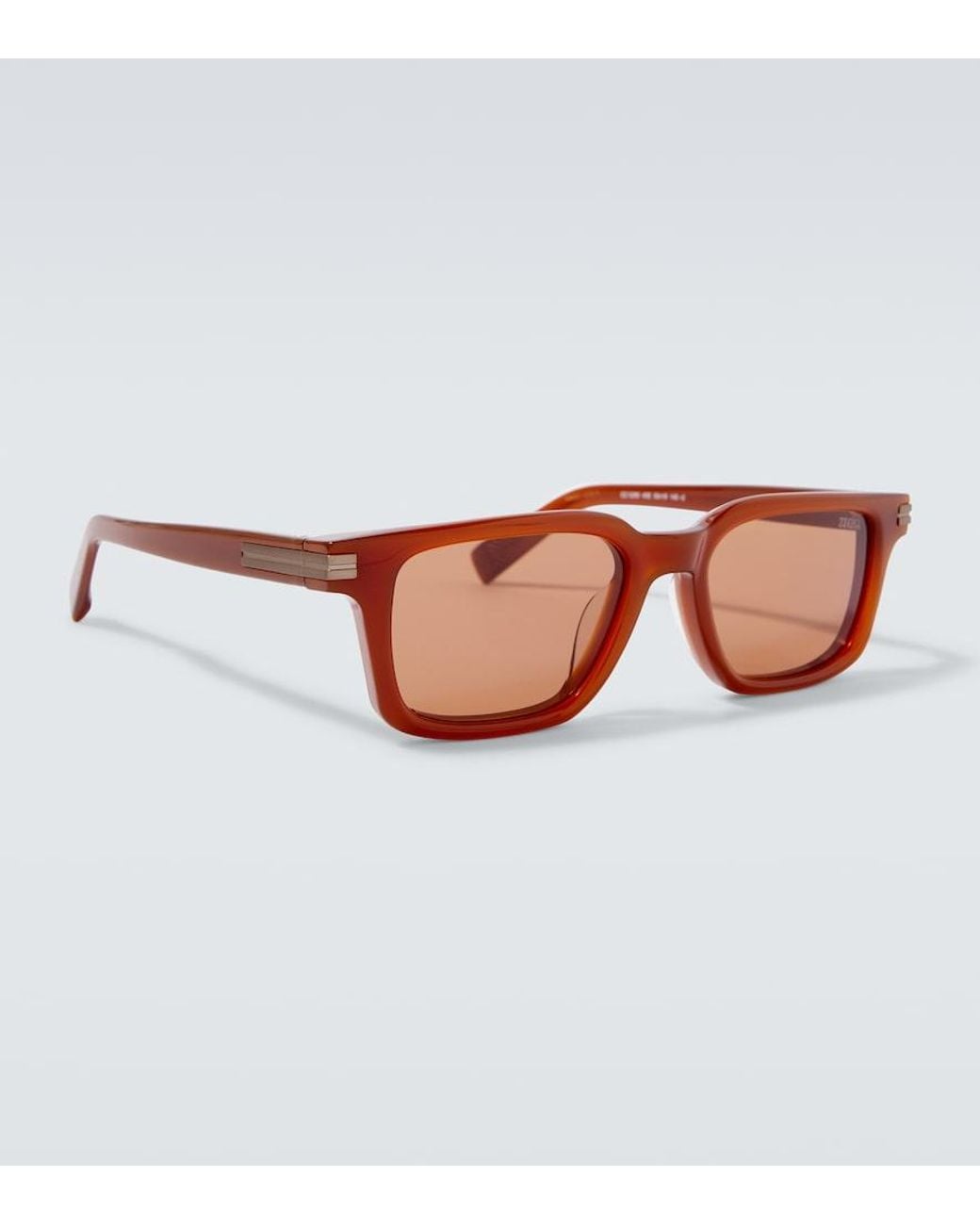 Zegna Brown Rectangular Sunglasses for men