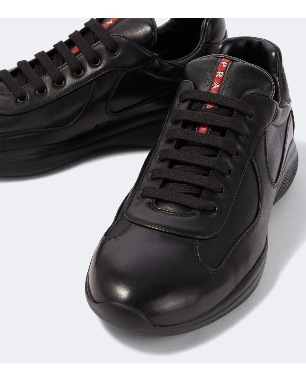 Prada Black America's Cup Leather Sneakers for men