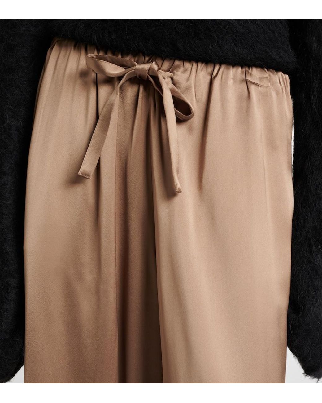 Totême Natural Satin Wide-Leg Pants