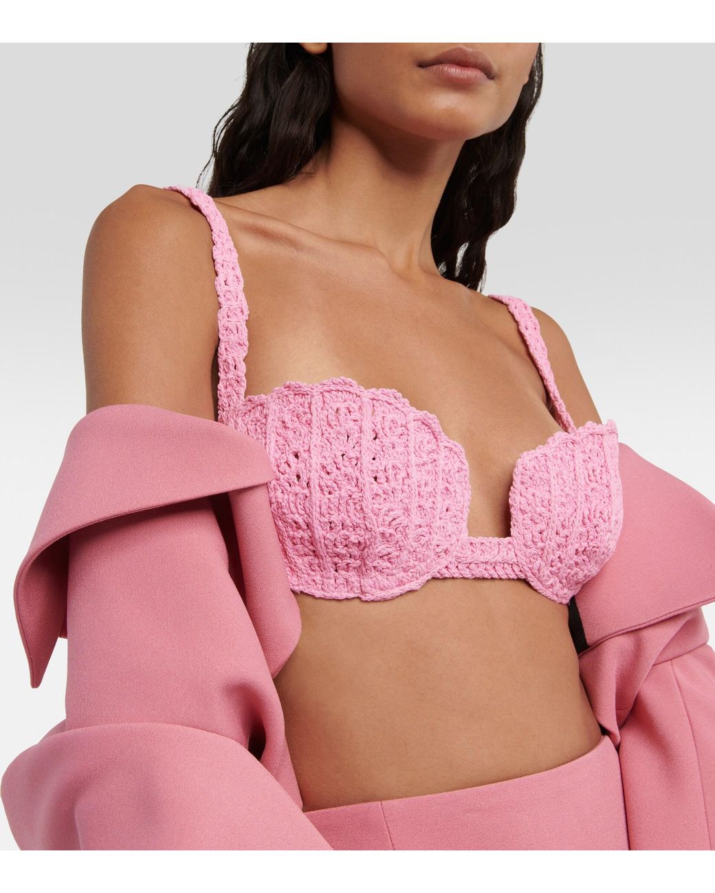 Blumarine Crochet Bralette in Pink