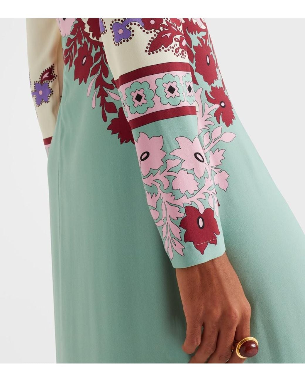 LaDoubleJ White Halle Floral Satin Maxi Dress
